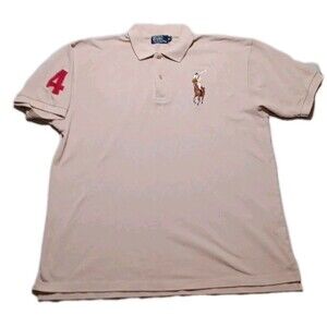 Vintage Polo by Ralph Lauren Polo Shirt Mens 3XL Tan Flesh Colored Big Pony Logo